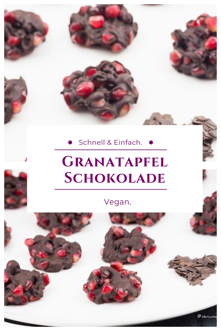 Vegane Schokolade mit Granatapfelkernen