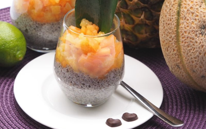 Vegan Breakfast - Chia Pudding with pineapple and melon - Vegan Recipe - Plantbased Recipe