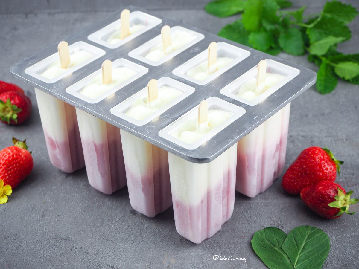Veganes Erdbeer Joghurt Sahne Eis am Stil Rezept
