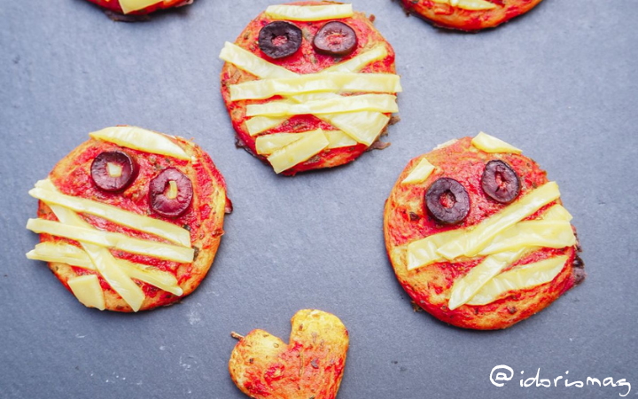 Vegan Halloween Party Recipe - Spooky Pizza Mummies