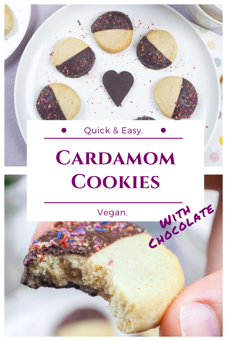 Vegan Cardamom Cookies with chocolate - Vegan Recipe