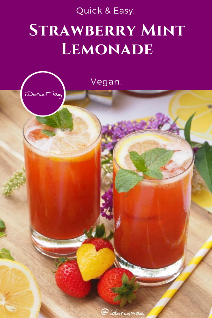 It's fresh, so fresh - Strawberry Lemonade with mint - Vegan recipe