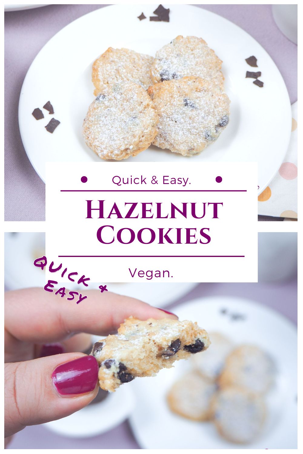 Vegan Hazelnut Cookies - Quick and Easy