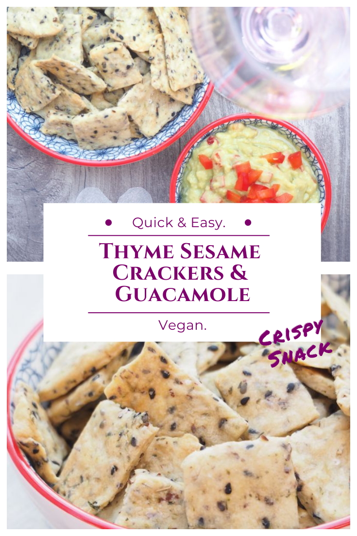 Vegan Thyme Cracker with Guacamole - Recipe