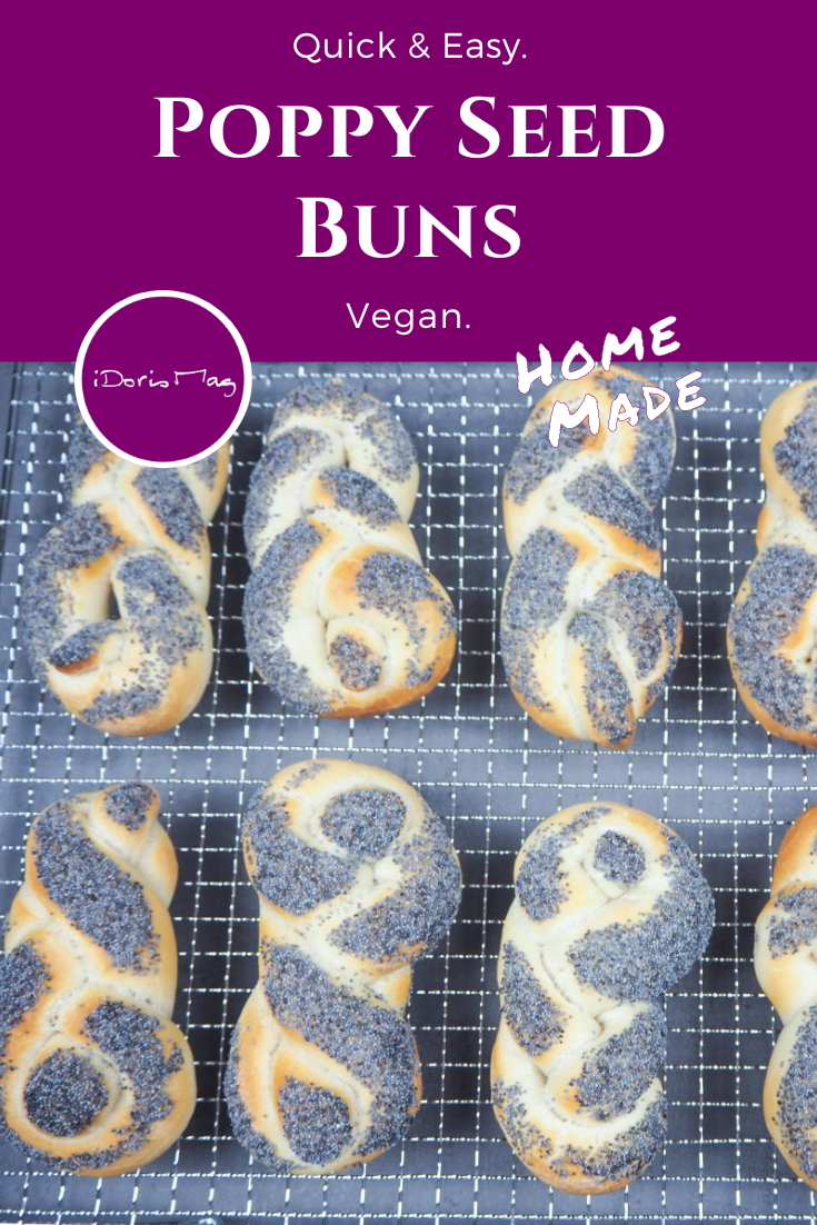 Poppy Seed Buns - Home made - Vegan Recipe - Quick and Easy