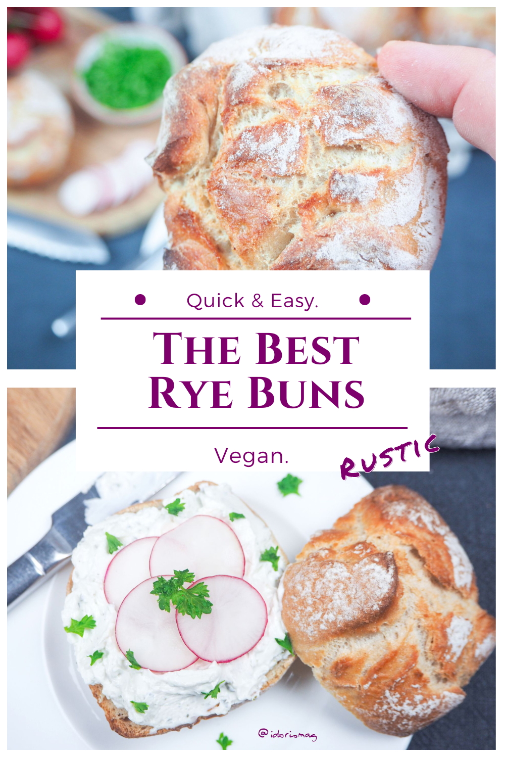 The best rustic rye rolls / rye buns - Vegan Recipe
