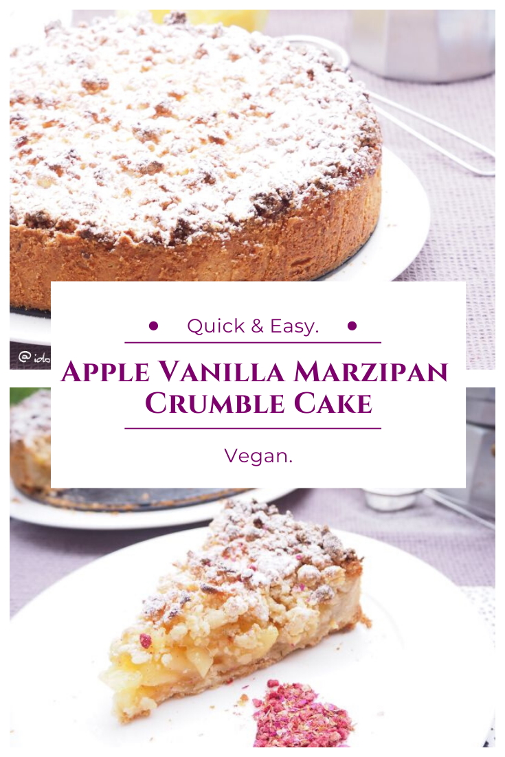 Vegan Apple Crumble Cake with marzipan