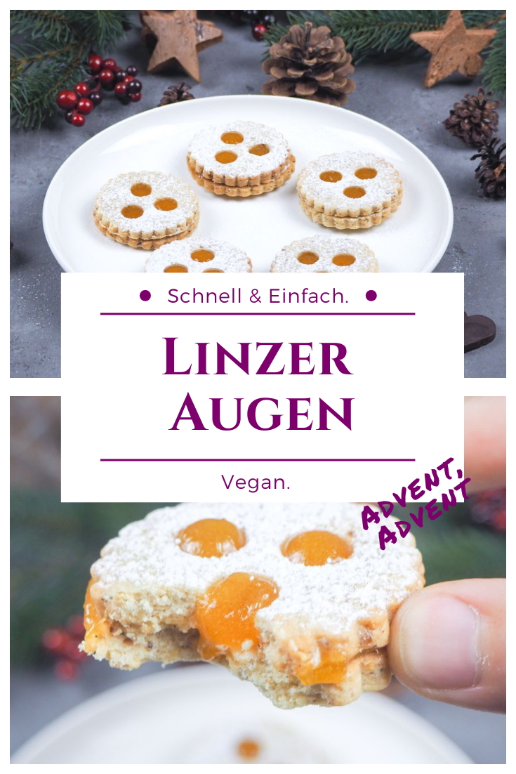 Linzeraugen mit Aprikosen Marmelade - Veganes Rezept