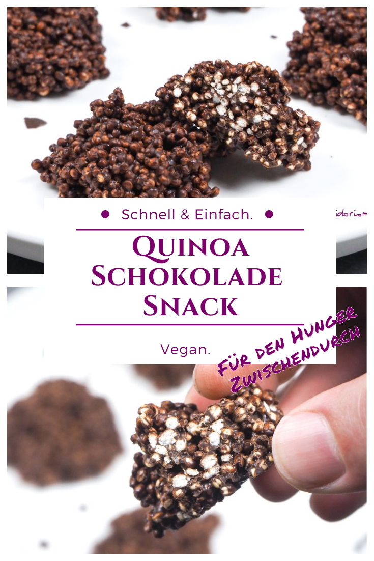 Veganer Schokolade Snack - Lecker & Gesund - mit gepufftem Quinoa